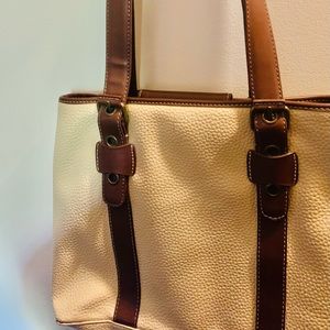 Liz Claiborne brown and white purse